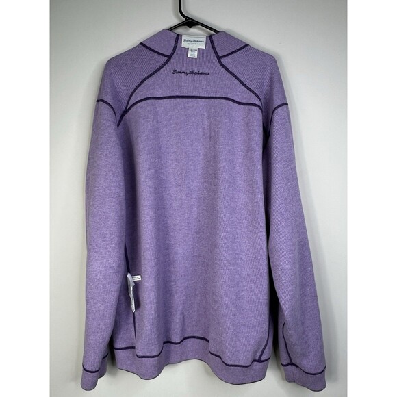 Tommy Bahama Flip Side Twill Reversible Half‑Zip Sweater Men’s 2XL Purple - Picture 8 of 12